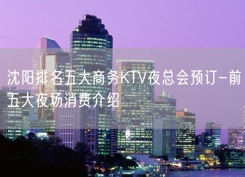 沈阳排名五大商务KTV夜总会预订-前五大夜场消费介绍
